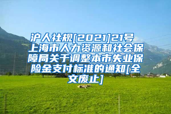 沪人社规[2021]21号 上海市人力资源和社会保障局关于调整本市失业保险金支付标准的通知[全文废止]