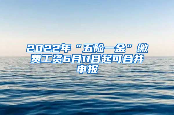 2022年“五险一金”缴费工资6月11日起可合并申报