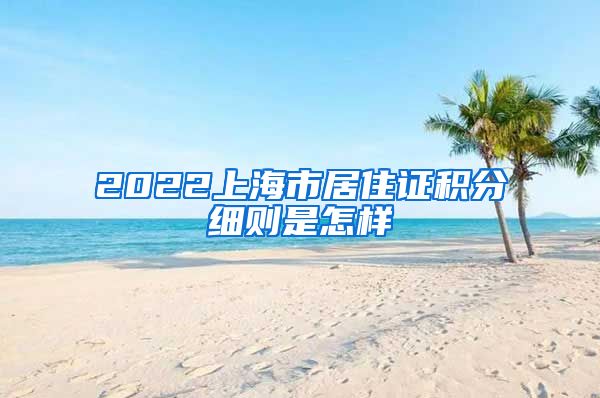 2022上海市居住证积分细则是怎样