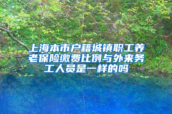 上海本市户籍城镇职工养老保险缴费比例与外来务工人员是一样的吗