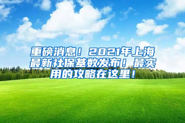 重磅消息！2021年上海最新社保基数发布！最实用的攻略在这里！