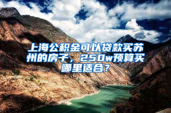 上海公积金可以贷款买苏州的房子，250w预算买哪里适合？