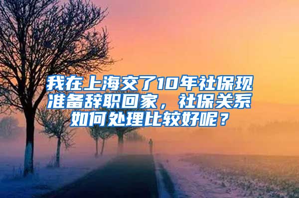 我在上海交了10年社保现准备辞职回家，社保关系如何处理比较好呢？