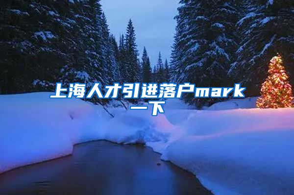 上海人才引进落户mark一下