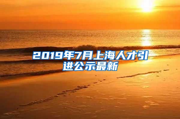 2019年7月上海人才引进公示最新