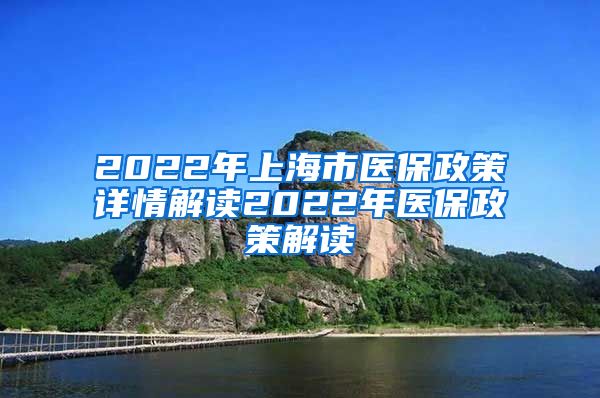 2022年上海市医保政策详情解读2022年医保政策解读