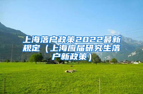 上海落户政策2022最新规定（上海应届研究生落户新政策）