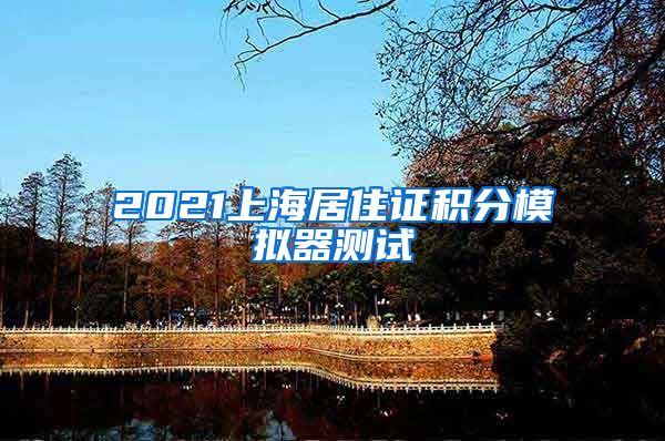 2021上海居住证积分模拟器测试