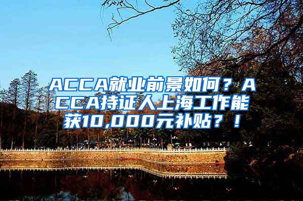 ACCA就业前景如何？ACCA持证人上海工作能获10,000元补贴？！