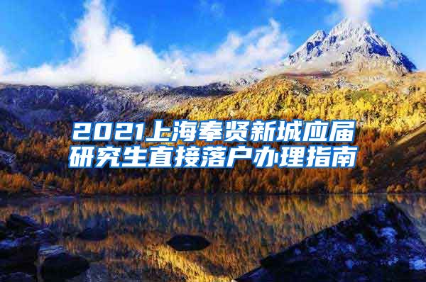 2021上海奉贤新城应届研究生直接落户办理指南