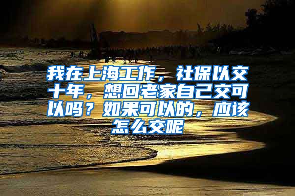 我在上海工作，社保以交十年，想回老家自己交可以吗？如果可以的，应该怎么交呢