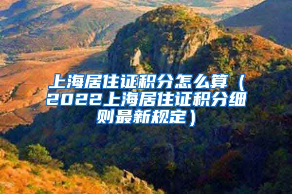 上海居住证积分怎么算（2022上海居住证积分细则最新规定）