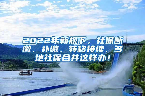 2022年新规下，社保断缴、补缴、转移接续、多地社保合并这样办！