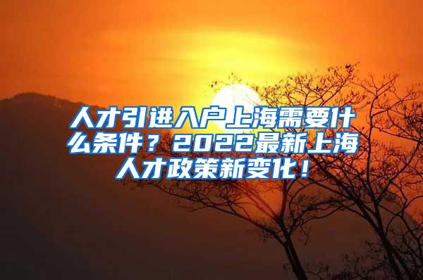 人才引进入户上海需要什么条件？2022最新上海人才政策新变化！