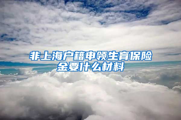 非上海户籍申领生育保险金要什么材料