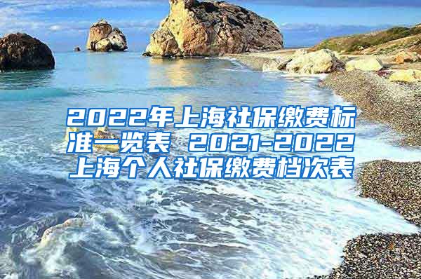 2022年上海社保缴费标准一览表 2021-2022上海个人社保缴费档次表