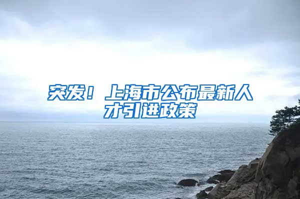 突发！上海市公布最新人才引进政策