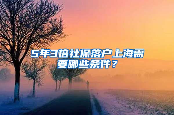 5年3倍社保落户上海需要哪些条件？