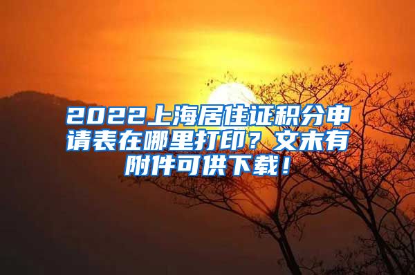 2022上海居住证积分申请表在哪里打印？文末有附件可供下载！