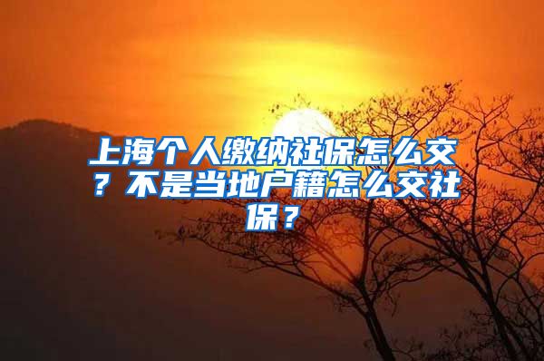 上海个人缴纳社保怎么交？不是当地户籍怎么交社保？