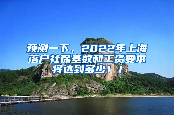 预测一下，2022年上海落户社保基数和工资要求将达到多少！！