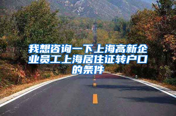 我想咨询一下上海高新企业员工上海居住证转户口的条件