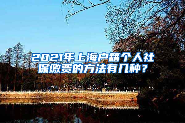 2021年上海户籍个人社保缴费的方法有几种？