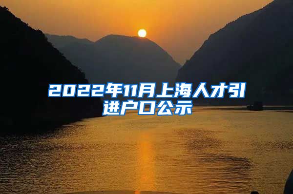 2022年11月上海人才引进户口公示