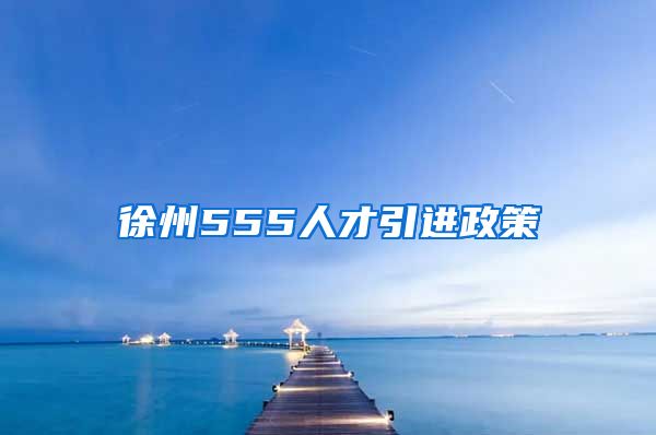 徐州555人才引进政策