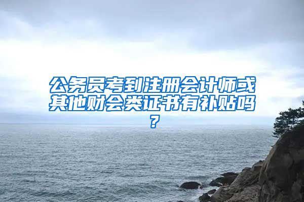 公务员考到注册会计师或其他财会类证书有补贴吗？