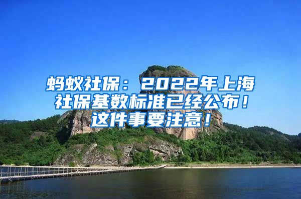 蚂蚁社保：2022年上海社保基数标准已经公布！这件事要注意！