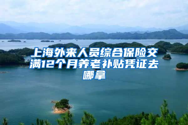 上海外来人员综合保险交满12个月养老补贴凭证去哪拿