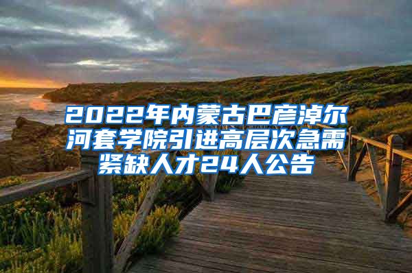 2022年内蒙古巴彦淖尔河套学院引进高层次急需紧缺人才24人公告