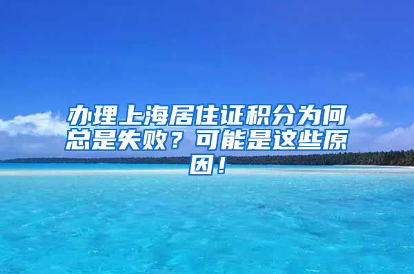 办理上海居住证积分为何总是失败？可能是这些原因！