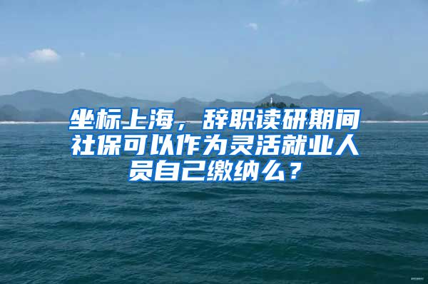 坐标上海，辞职读研期间社保可以作为灵活就业人员自己缴纳么？