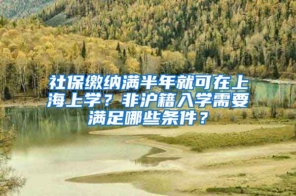 社保缴纳满半年就可在上海上学？非沪籍入学需要满足哪些条件？