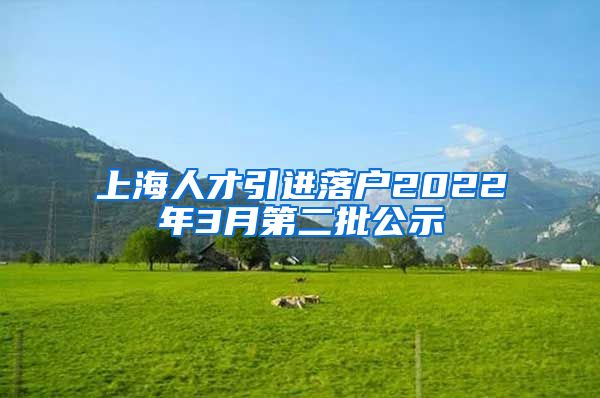 上海人才引进落户2022年3月第二批公示