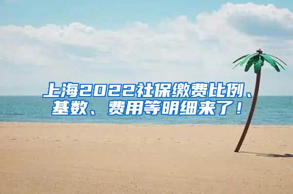 上海2022社保缴费比例、基数、费用等明细来了！