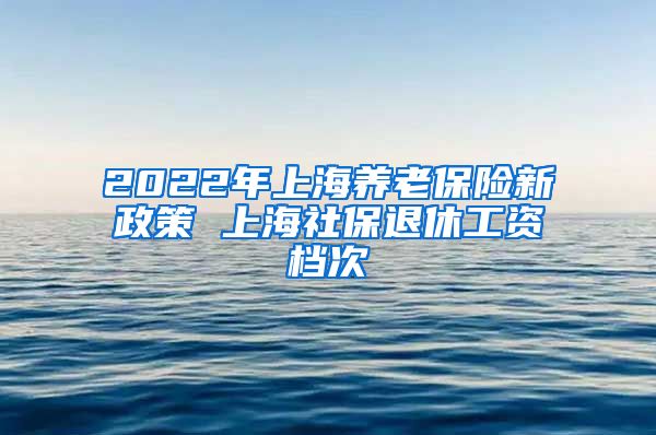 2022年上海养老保险新政策 上海社保退休工资档次