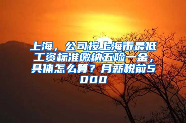 上海，公司按上海市最低工资标准缴纳五险一金，具体怎么算？月薪税前5000