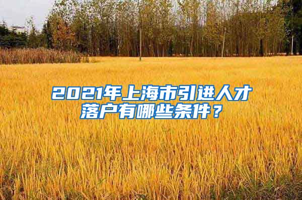 2021年上海市引进人才落户有哪些条件？