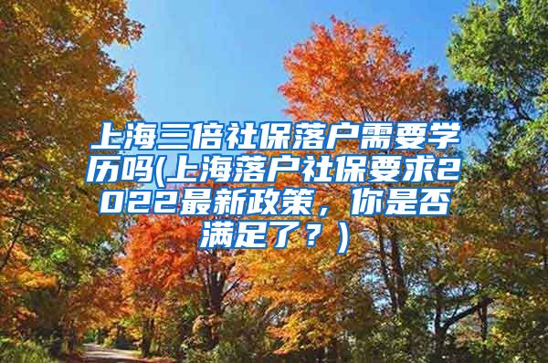 上海三倍社保落户需要学历吗(上海落户社保要求2022最新政策，你是否满足了？)