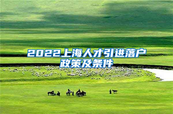 2022上海人才引进落户政策及条件