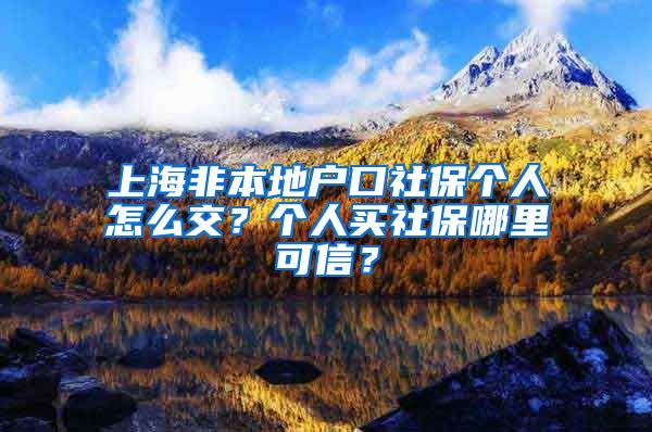 上海非本地户口社保个人怎么交？个人买社保哪里可信？