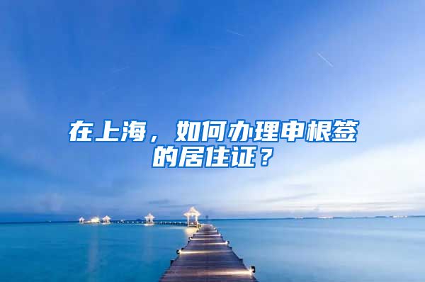 在上海，如何办理申根签的居住证？