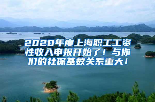 2020年度上海职工工资性收入申报开始了！与你们的社保基数关系重大！