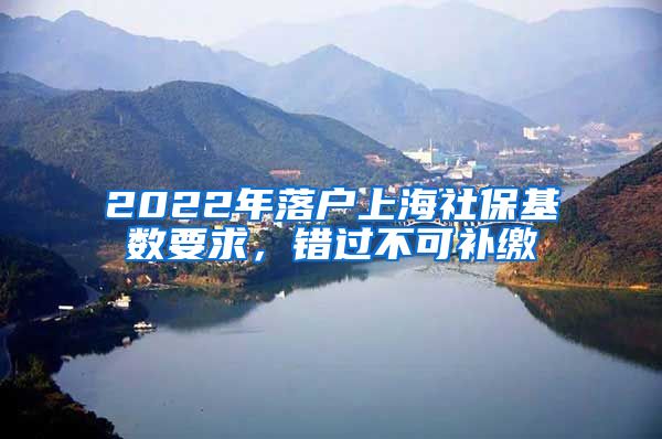2022年落户上海社保基数要求，错过不可补缴