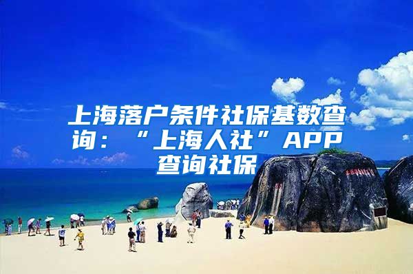 上海落户条件社保基数查询：“上海人社”APP查询社保