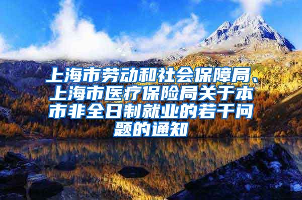上海市劳动和社会保障局、上海市医疗保险局关于本市非全日制就业的若干问题的通知