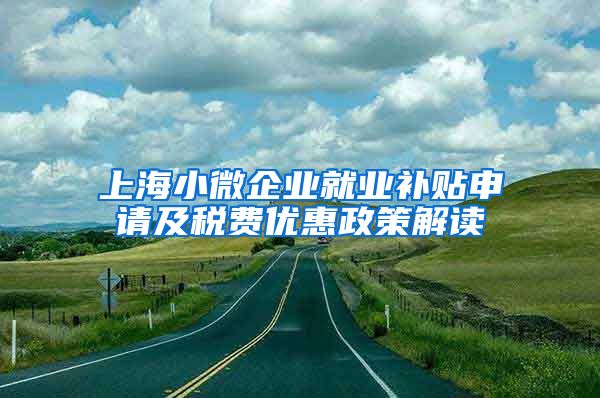 上海小微企业就业补贴申请及税费优惠政策解读